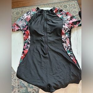 Floral Black Women's Swimwear